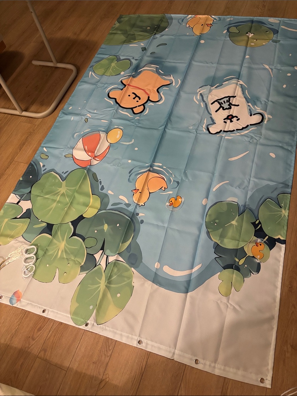 Blue Cartoon Animal Shower Curtain – New (Opened Package)